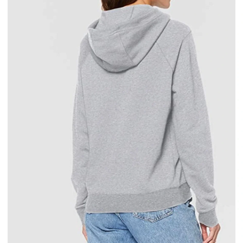 SOLD Nike Womens Gray Heather Essential Funnel Neck Hooded Sweatshirt Pullover - Picture 14 of 14